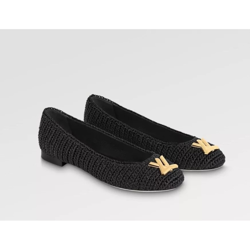 2024 LOUIS VUITTON BRIDAL LOGO STREET STYLE BALLERINA FLATS SHOES 35